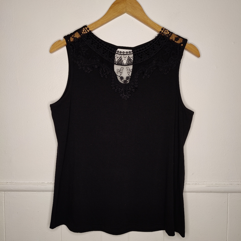 Women's Black Lace Tank Top Size Small